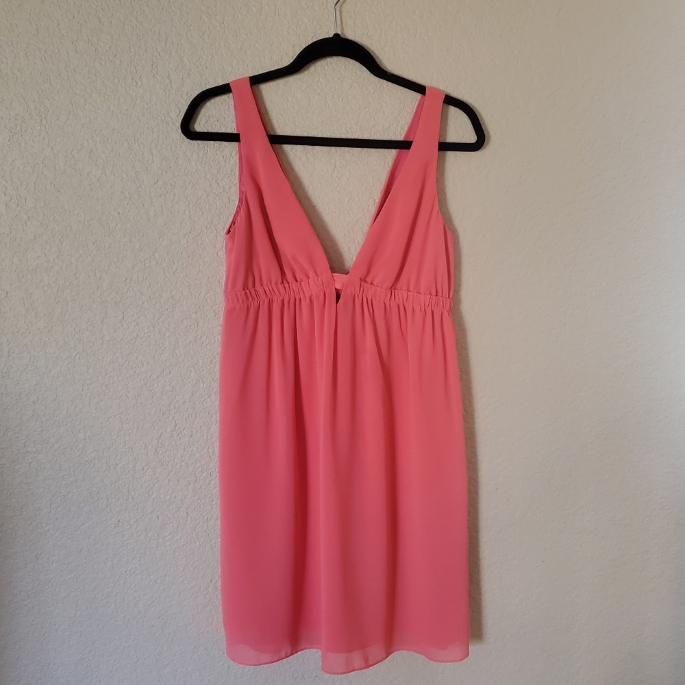 Kaya Di Koko Coral Chiffon Babydoll Dress
